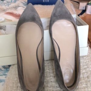 M.Gemi Grey Suede Fortuna Flats, Size 38